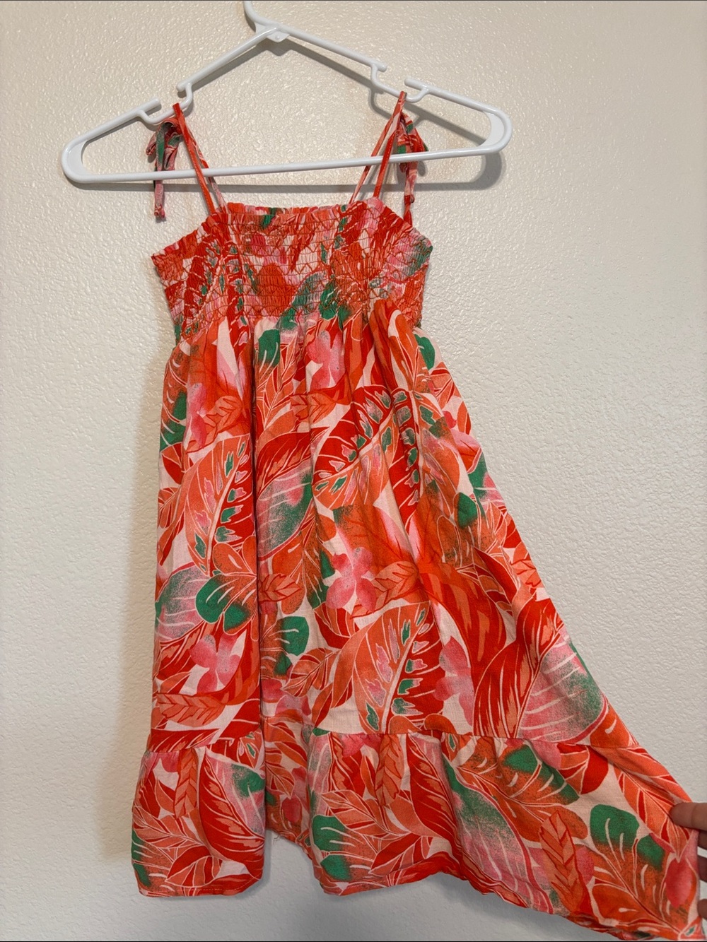 GB girls Orange, Pink & Green Floral Smocked Skirt